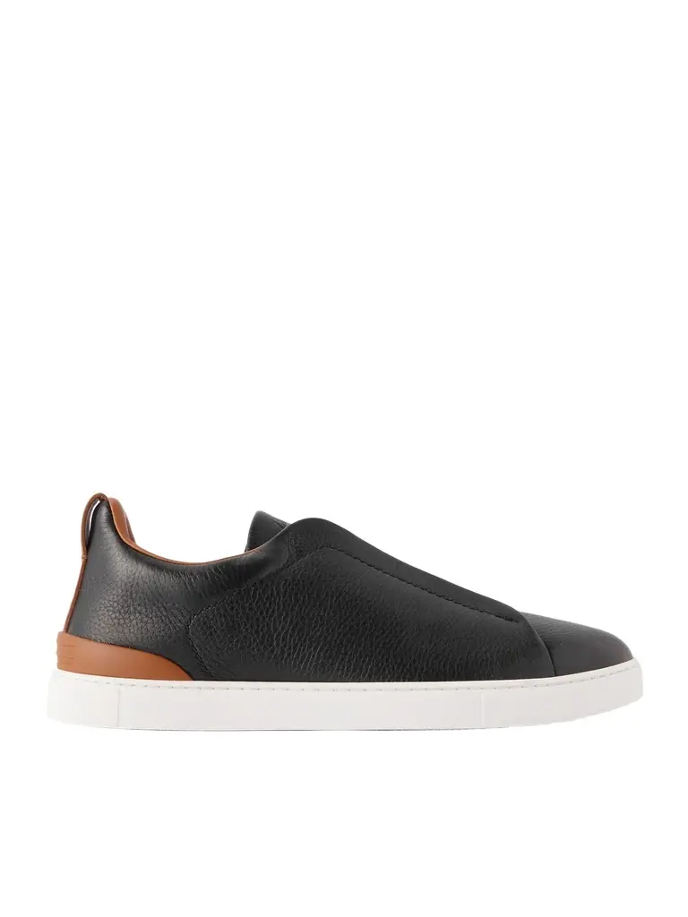 Zegna Triple Stitch™ Full-Grain Deerskin Slip-On Sneakers - Men