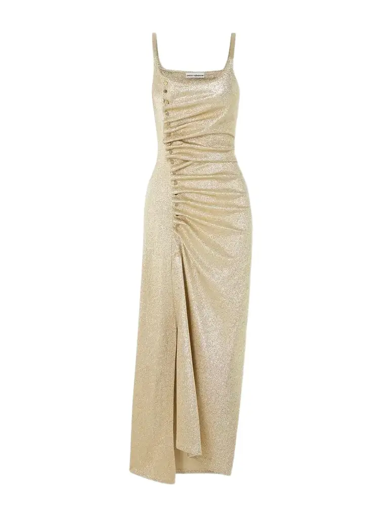 Rabanne Embellished Glittered Stretch-crepe Maxi Dress