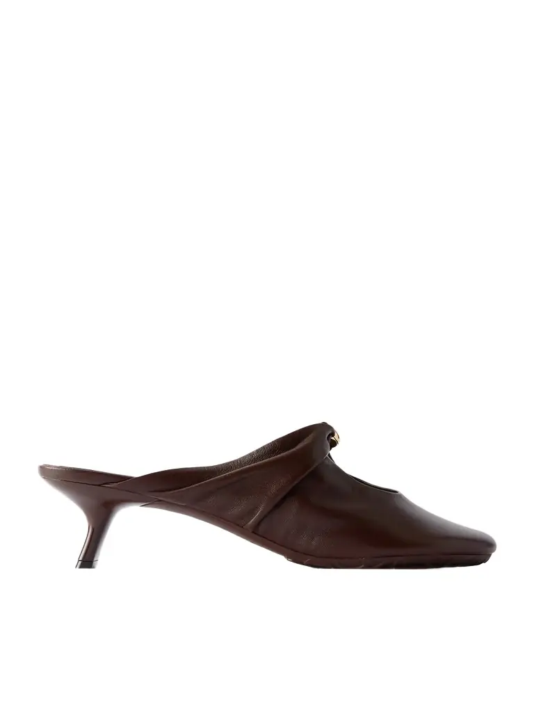 Loewe Pebble Embellished Cutout Leather Mules