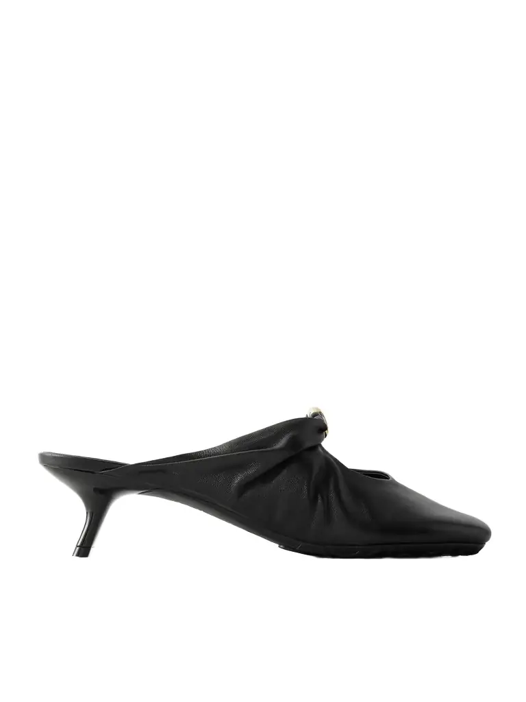 Loewe Pebble Embellished Cutout Leather Mules