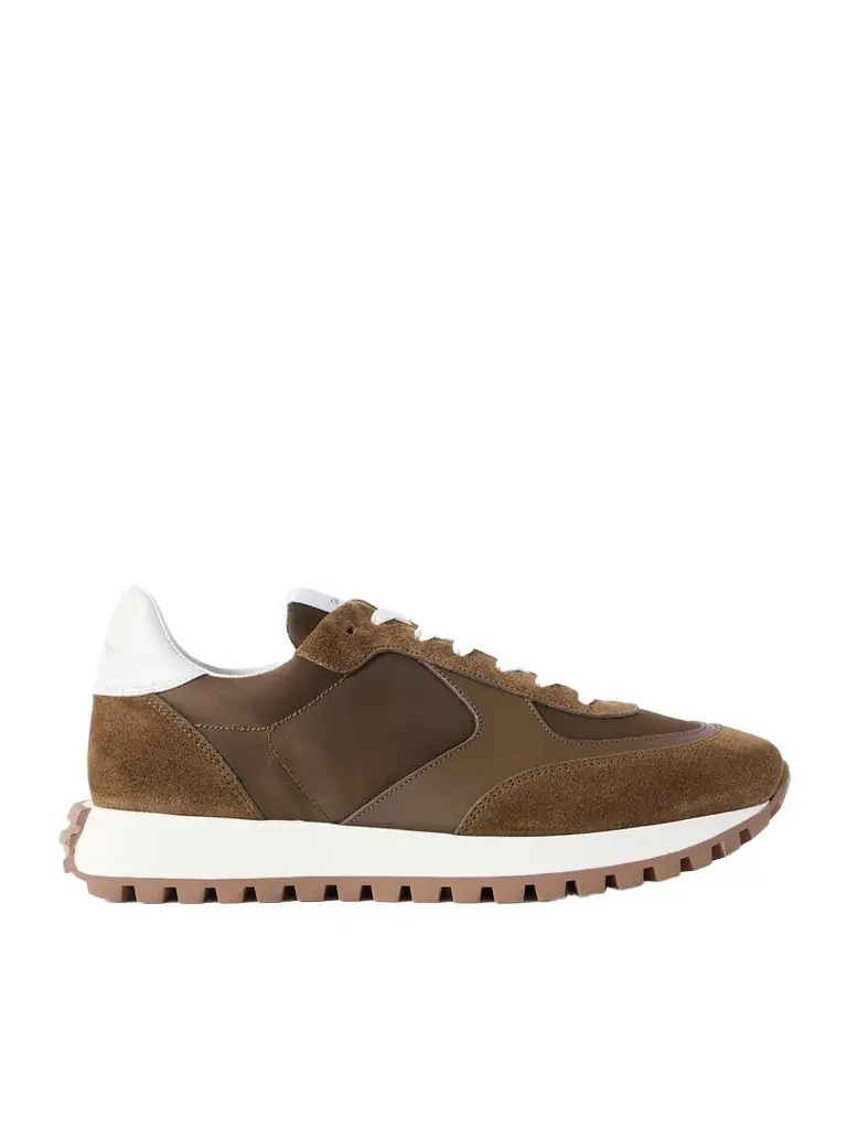 Gianvito Rossi Gravel Suede, Leather And Shell Sneakers