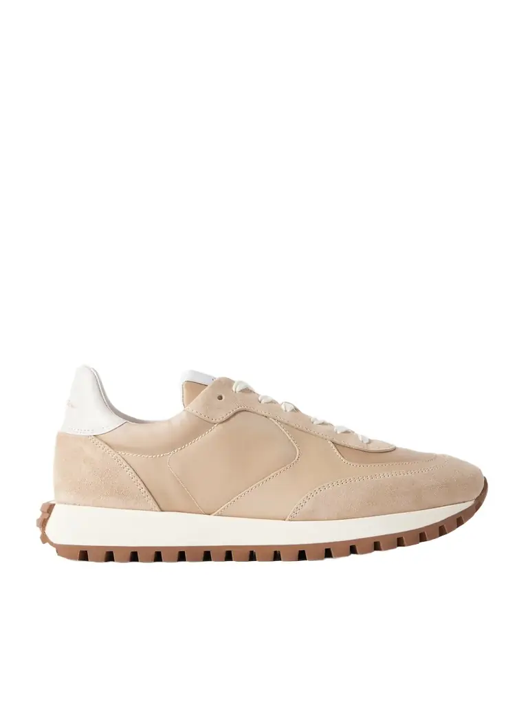 Gianvito Rossi Gravel Suede, Leather And Shell Sneakers