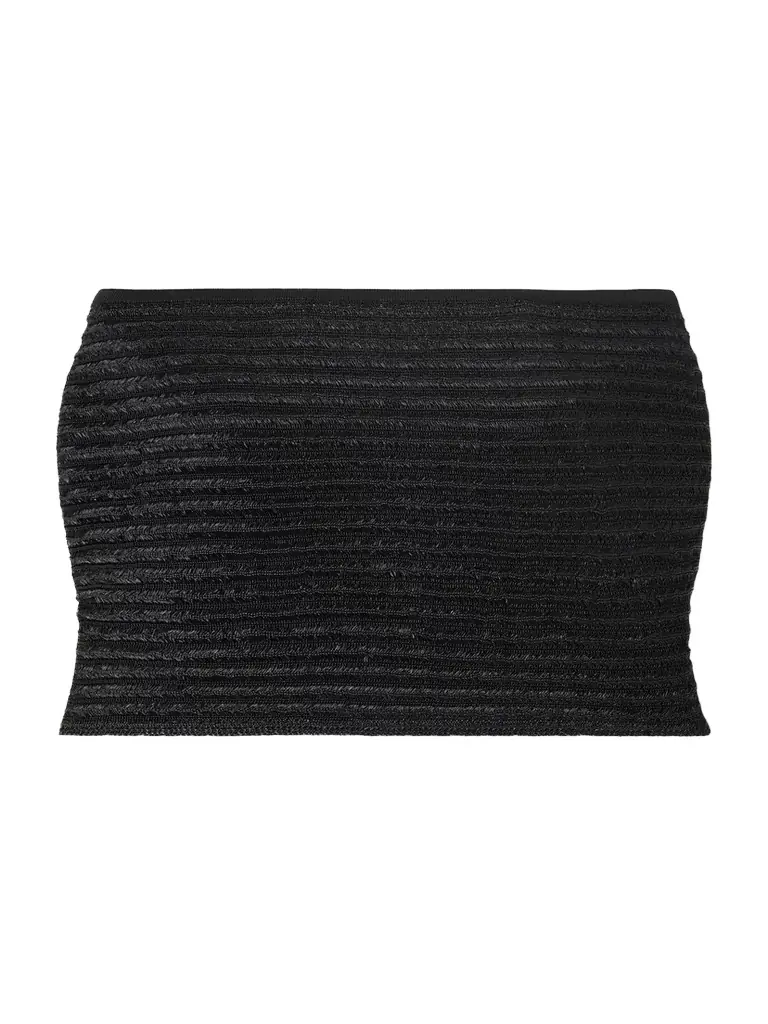 Alaïa Cropped Ribbed-knit Bandeau Top