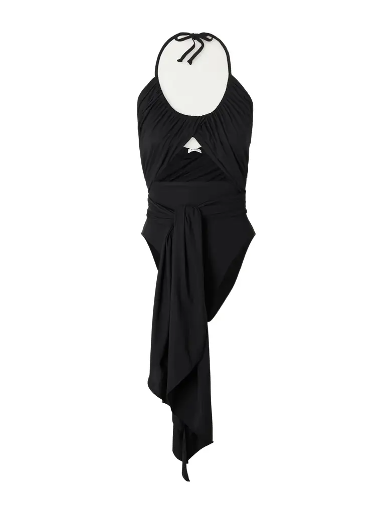 Alaïa Halterneck Draped Swimsuit