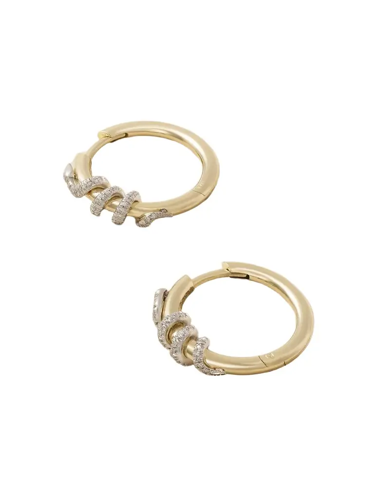 Ileana Makri Twisted Boa 18-karat Yellow And White Gold Diamond Earrings