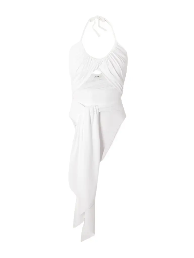 Alaïa Halterneck Draped Swimsuit