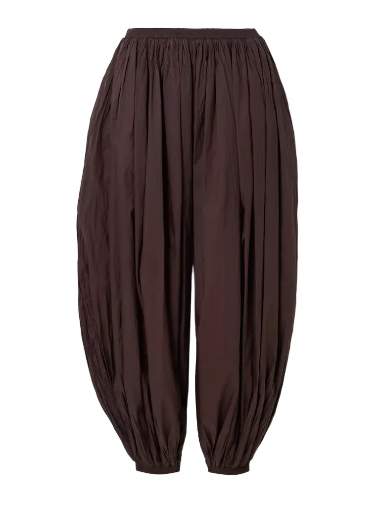 Alaïa Pleated Chiffon Tapered Pants