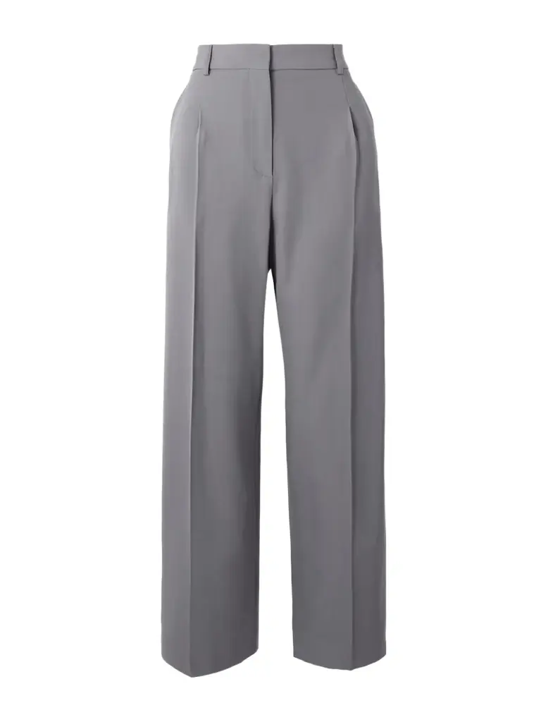 Alaïa Capri Pleated Wool-gabardine Straight-leg Pants