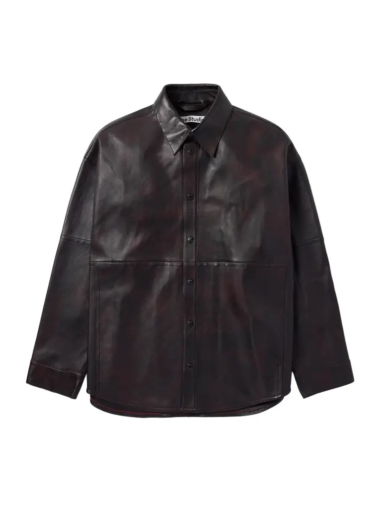 Acne Studios Laraw Oversized Leather Shirt Jacket - Men