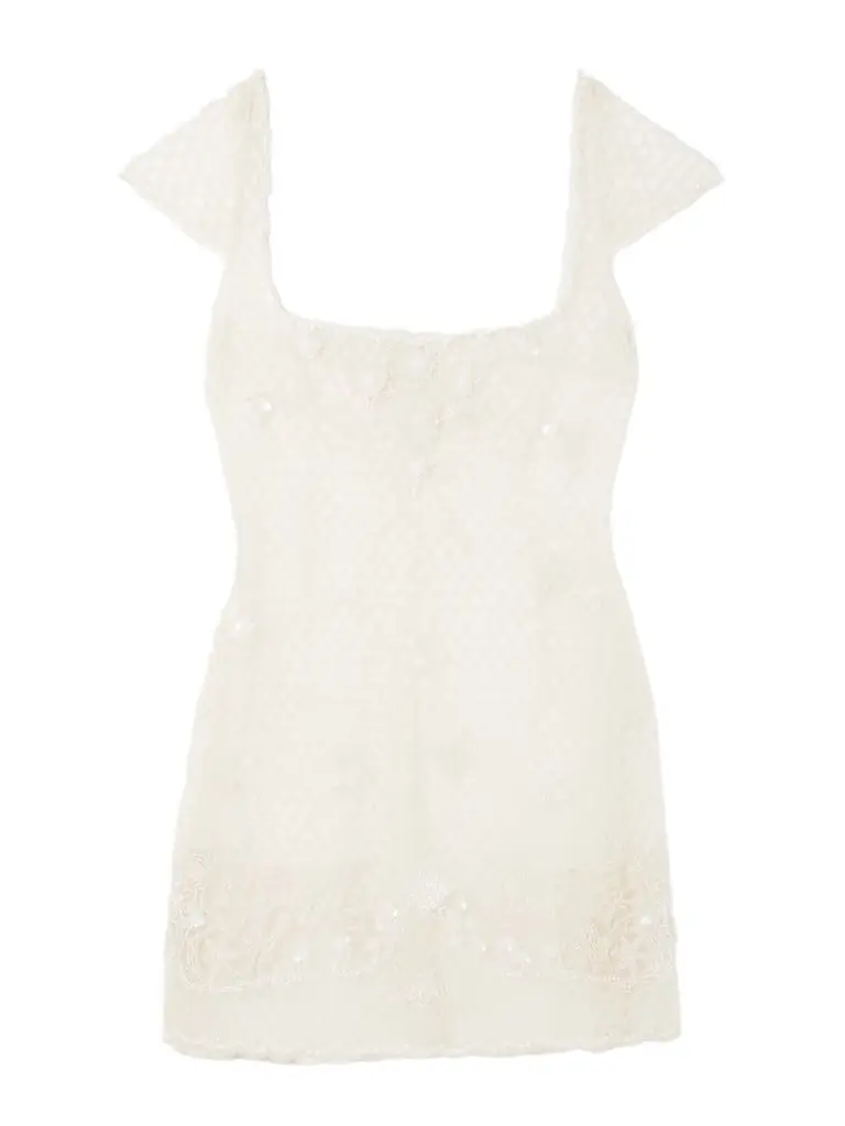 Clio Peppiatt Cora Embellished Tulle Mini Dress