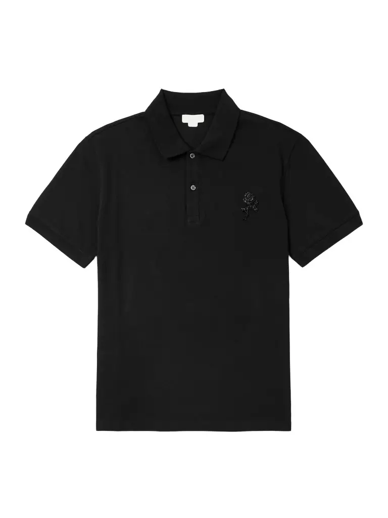 McQueen Embellished Cotton-Piqué Polo Shirt - Men