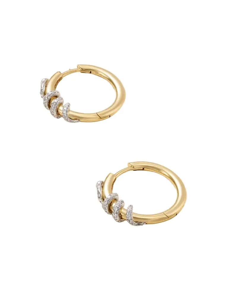 Ileana Makri Twisted Boa 18-karat Yellow And White Gold Diamond Earrings