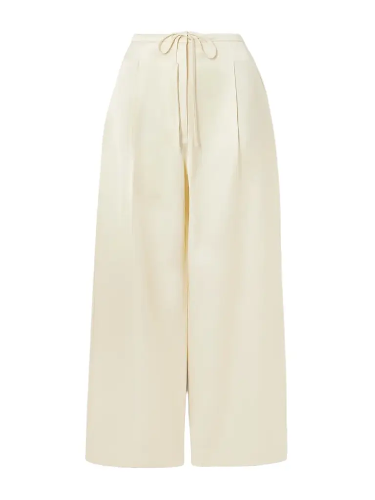 RÓHE Pleated Satin Wide-leg Pants