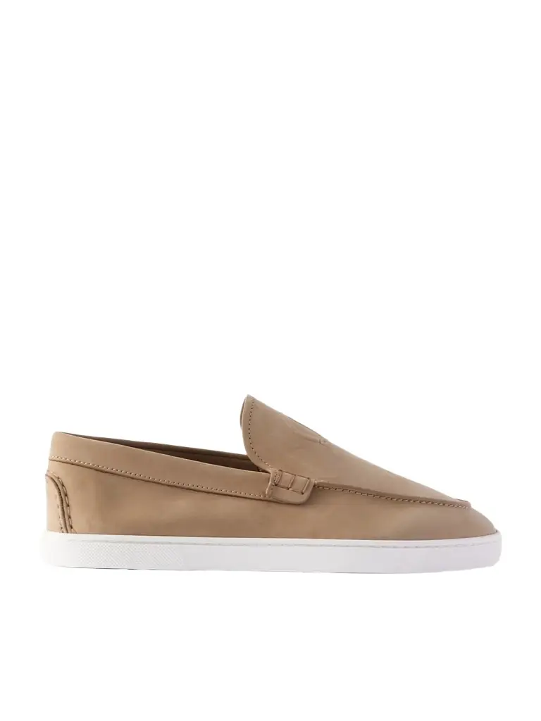 Christian Louboutin Moonboat Logo-Embossed Nubuck Loafers - Men