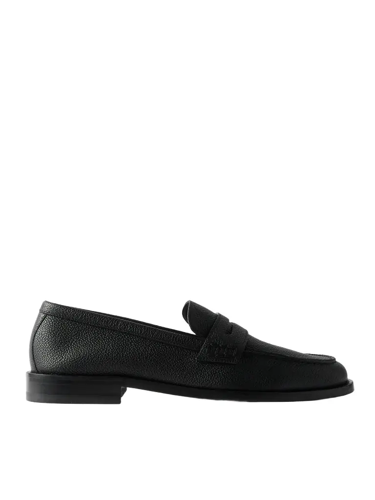 Manolo Blahnik Perry Full-Grain Leather Penny Loafers - Men