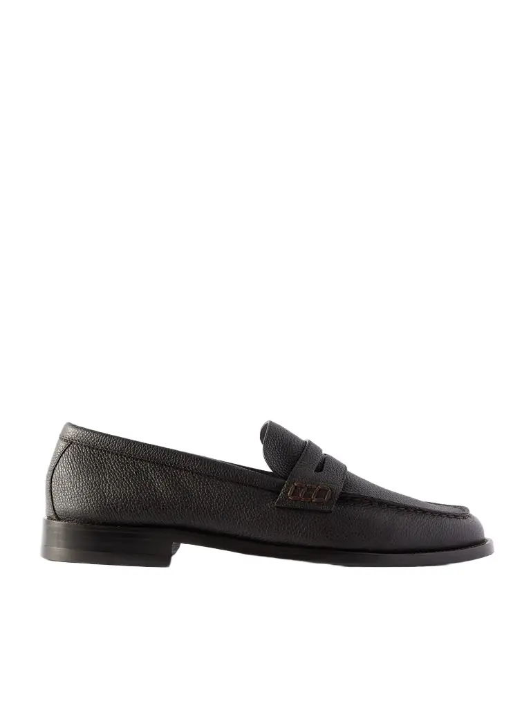 Manolo Blahnik Perry Full-Grain Leather Penny Loafers - Men