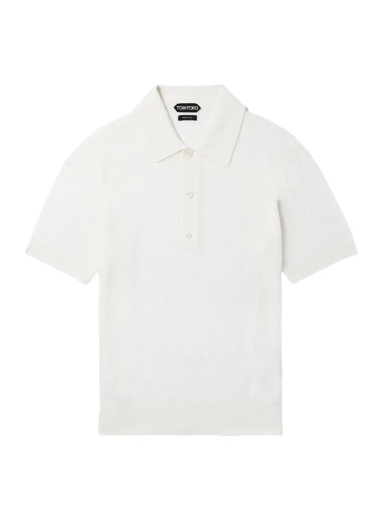 Tom Ford Slim-Fit Waffle-Knit Wool Polo Shirt - Men