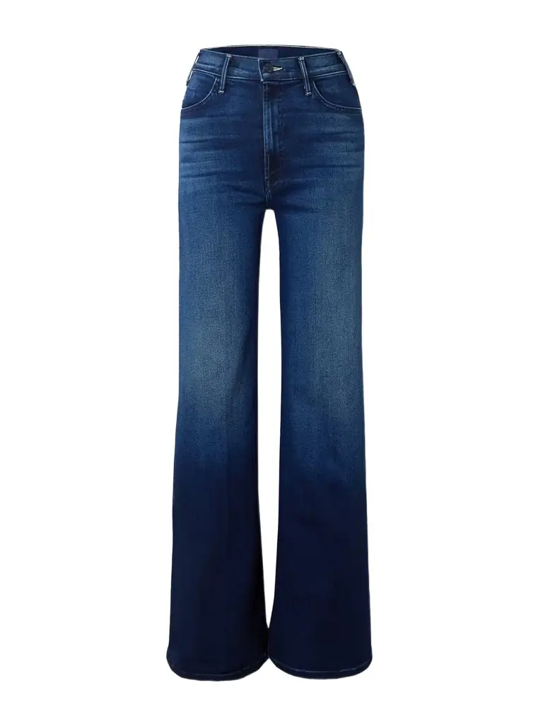 Mother The Hustler Roller Sneak High-rise Wide-leg Jeans