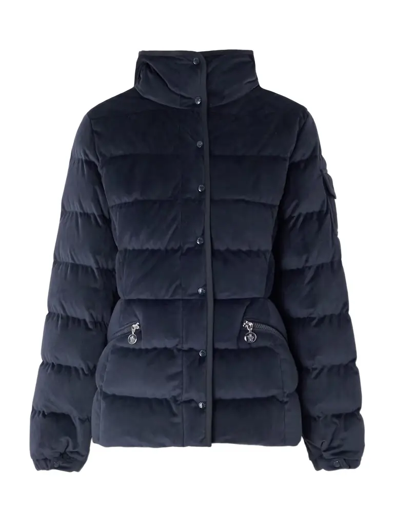 Moncler Barante Quilted Velour Hooded Down Jacket