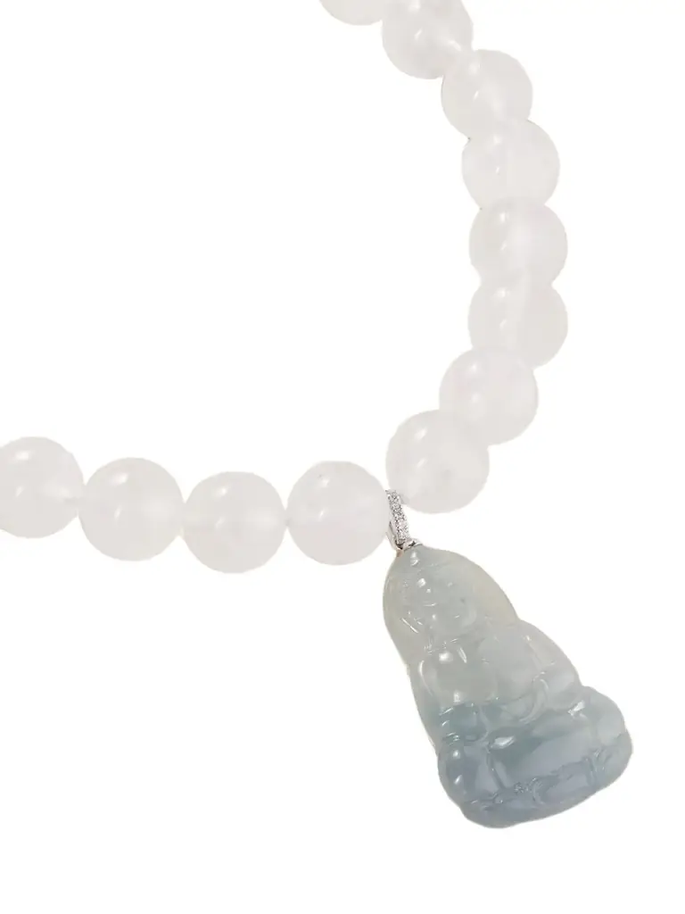 JIA JIA Moon Goddess Buddha 18-karat White Gold Multi-stone Necklace