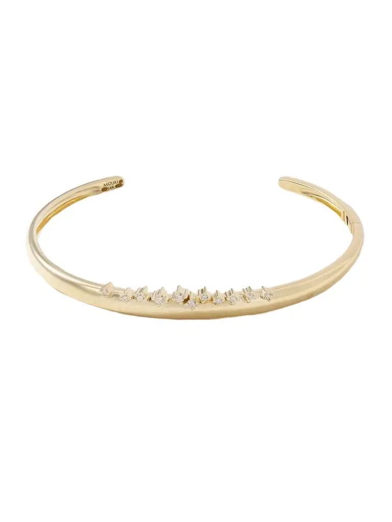 Mizuki 14-karat Gold Diamond Cuff