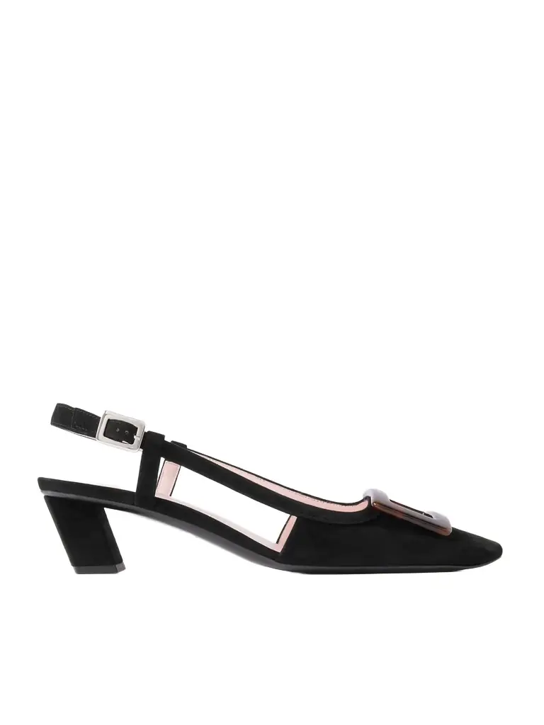 Roger Vivier Belle Vivier 45 Suede Slingback Pumps