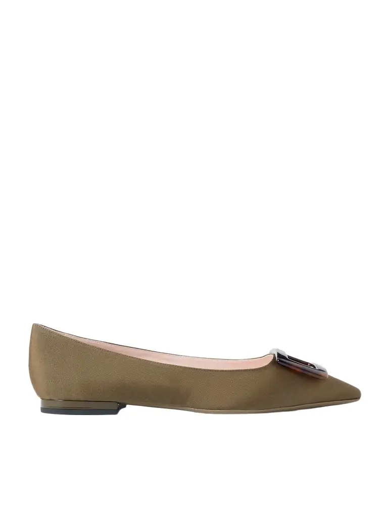 Roger Vivier Gommettine Buckled Grosgrain Ballet Flats