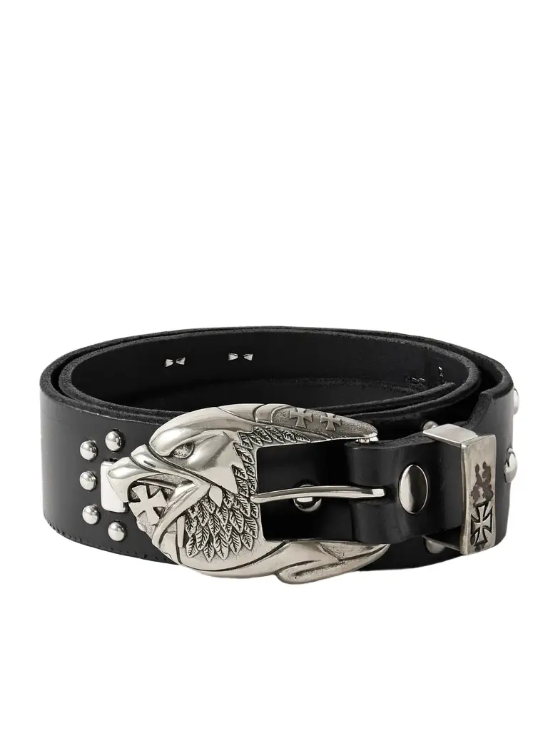 Enfants Riches Déprimés 4.5cm Eagle Petit Iron Cross Studded Leather Belt - Men