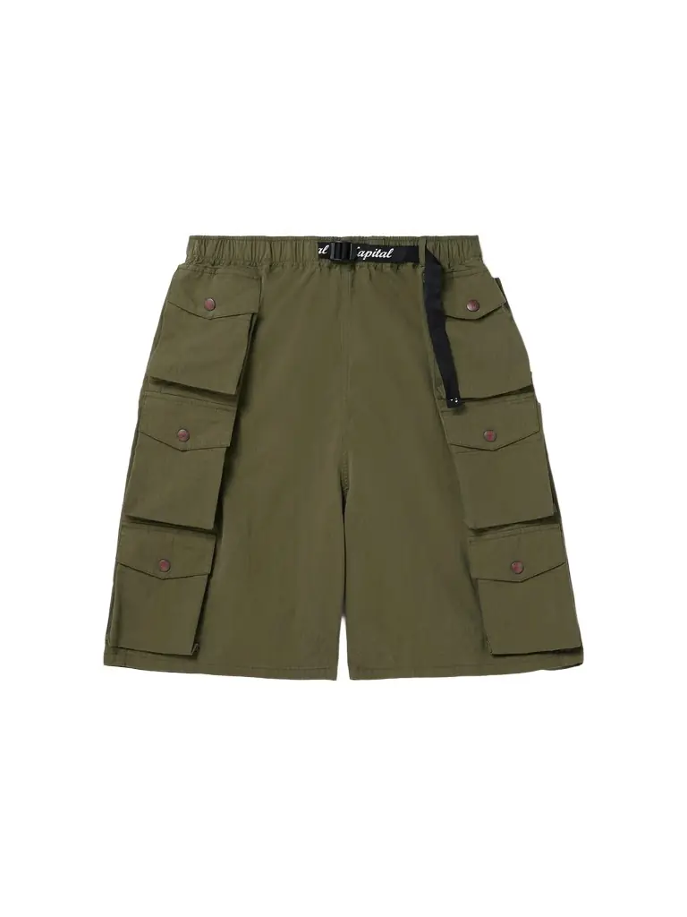 KAPITAL Cotton and Nylon-Blend Ripstop Drawstring Cargo Shorts - Men