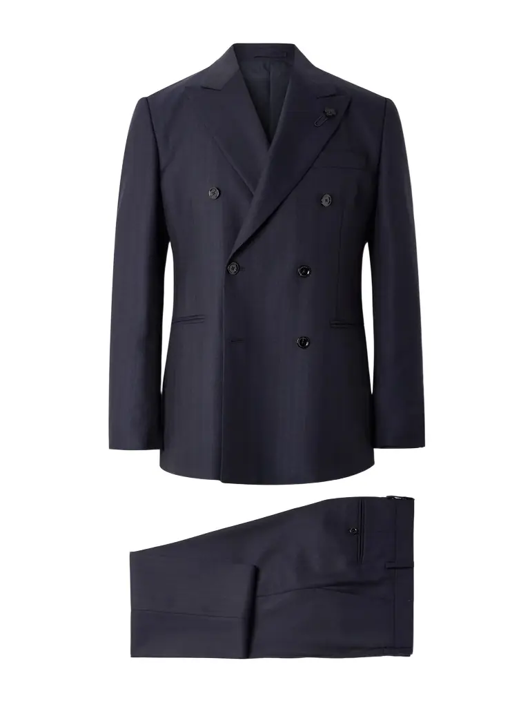 Lardini Double-Breasted Striped Wool Suit - Men