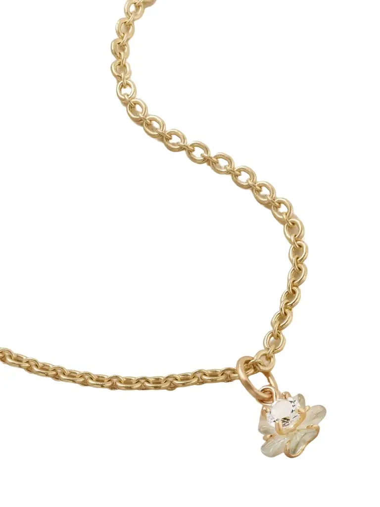 Irene Neuwirth Tropical Flower 18-karat Gold Aquamarine Necklace
