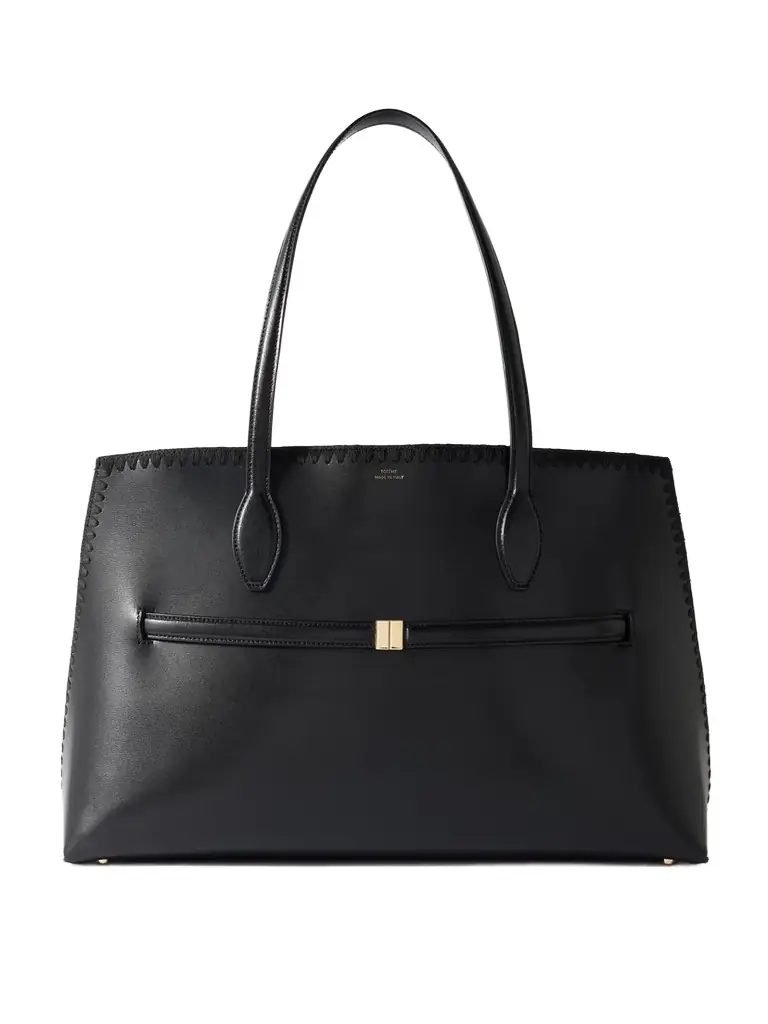 TOTEME Lounge Belted Whipstitched Leather Tote