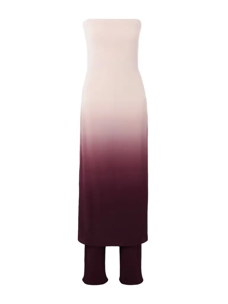 Alaïa Strapless Layered Dégradé Jersey Jumpsuit
