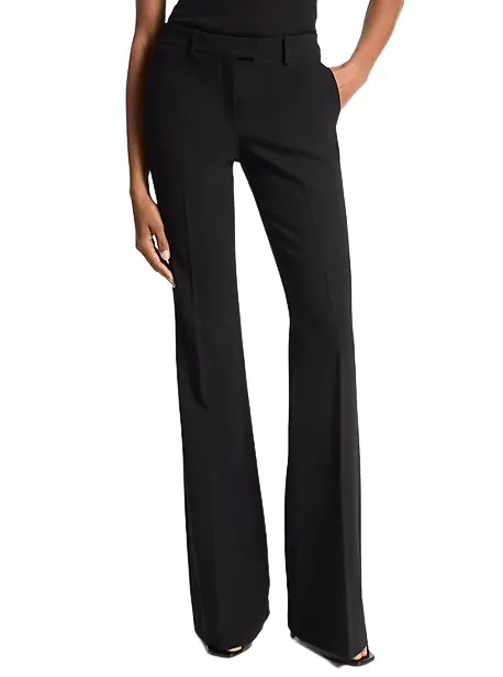 Michael Kors Collection Haylee Stretch Pebble Crepe Flared Trousers