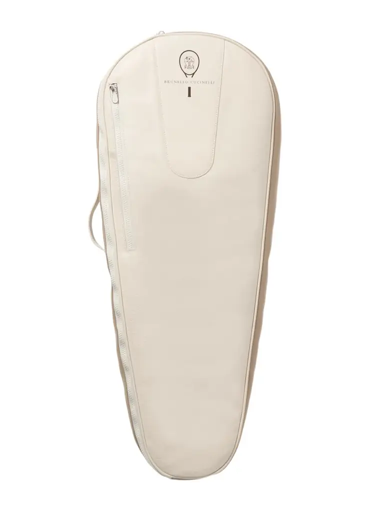Brunello Cucinelli Leather And Mesh Tennis Racket Bag