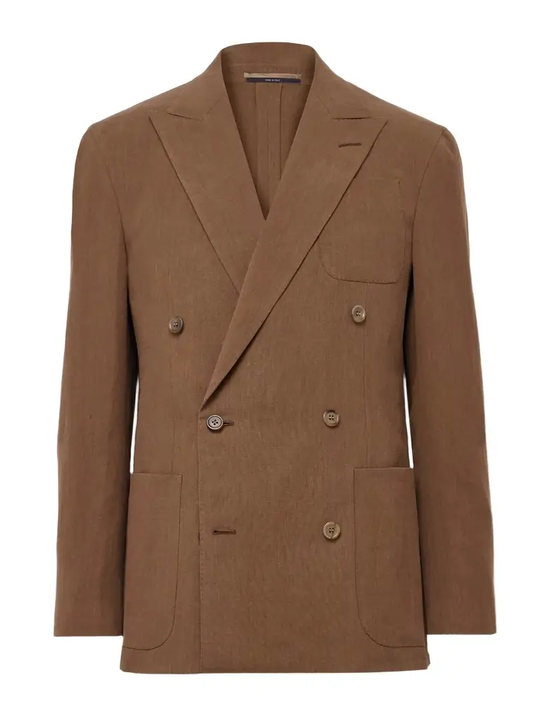 dunhill Cavendish Double-Breasted Linen Suit Jacket - Men