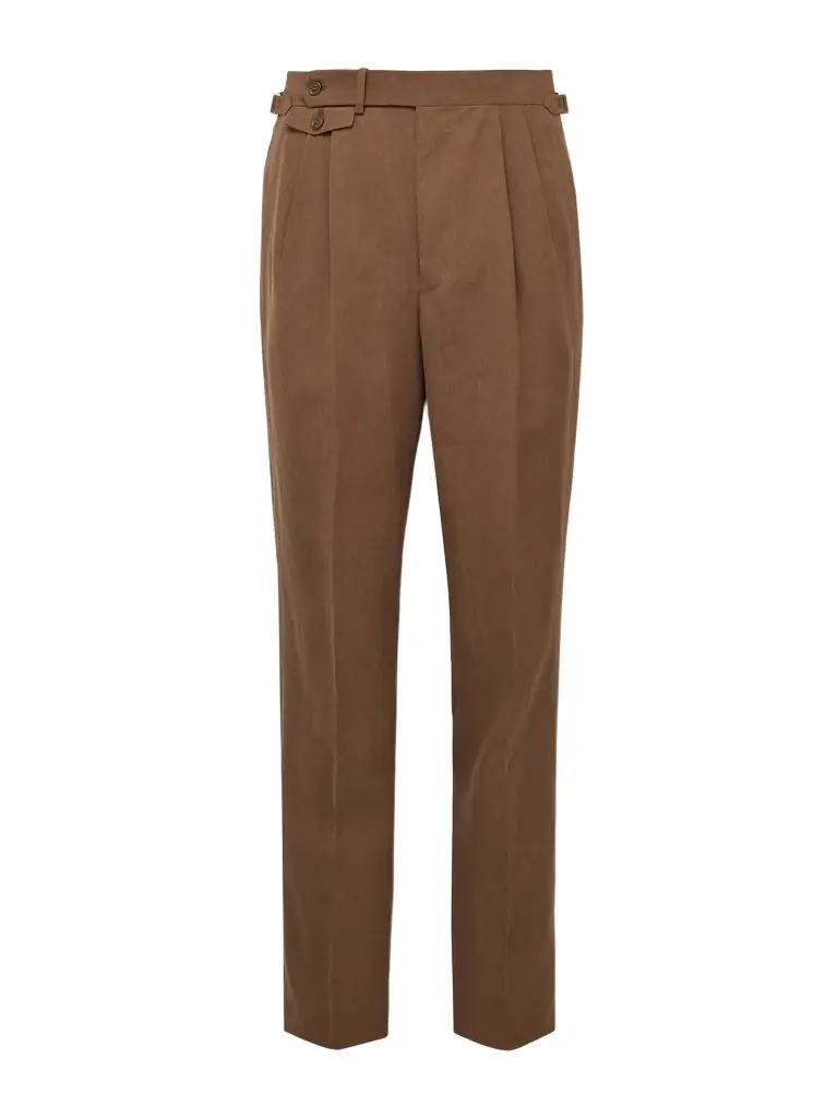 dunhill Straight-Leg Pleated Linen Suit Trousers - Men