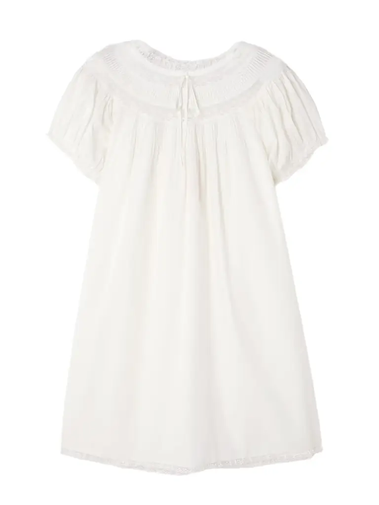 DÔEN Daphne Lace-trimmed Pintucked Organic Cotton-voile Mini Dress