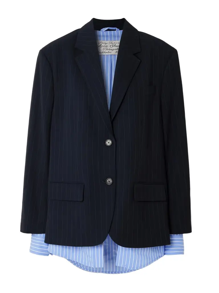 Acne Studios Layered Striped Twill Blazer