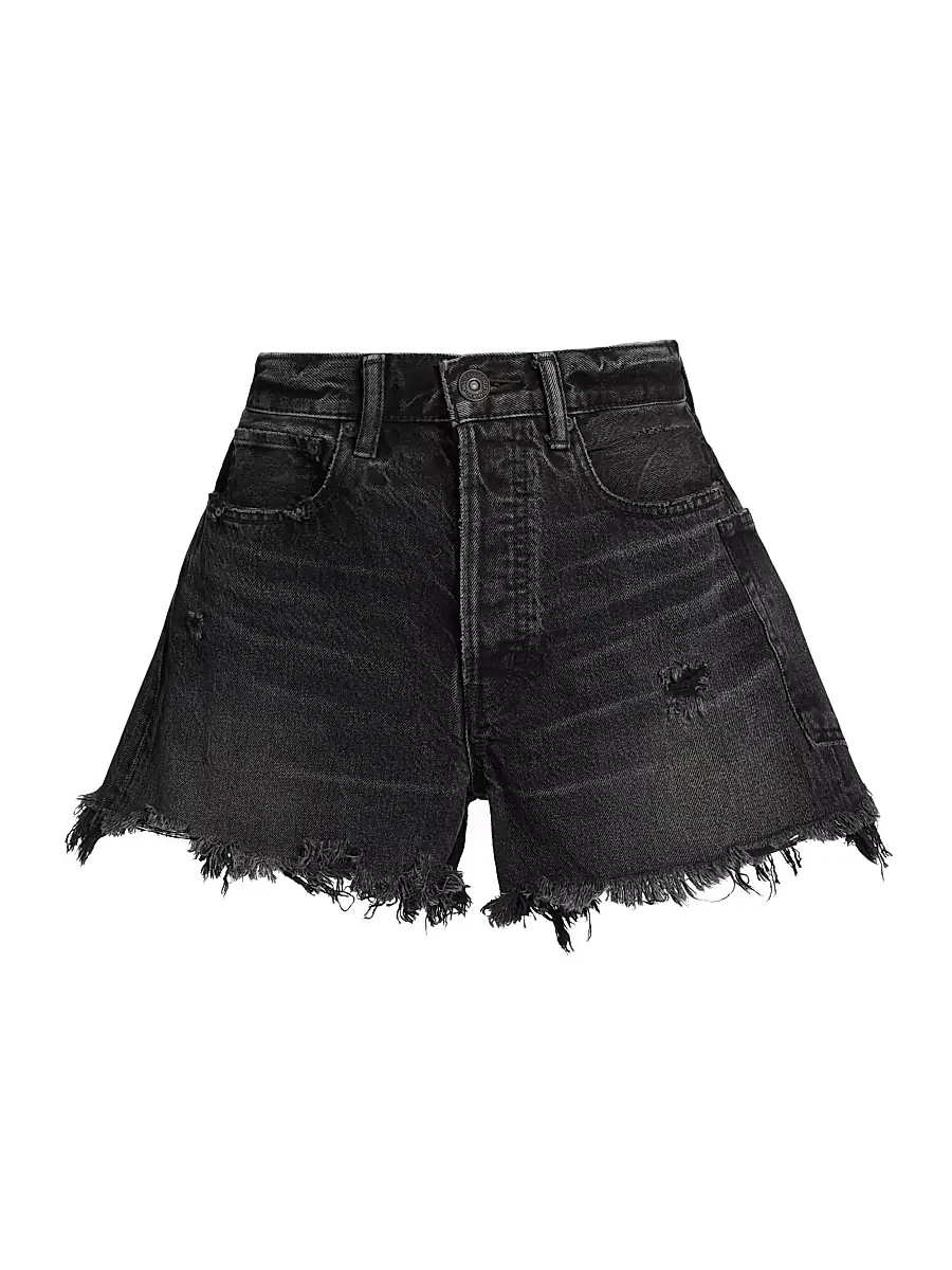 Moussy Vintage Women's Harrington Cut-Off Denim Shorts - Black