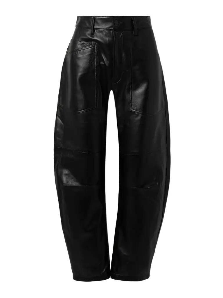 Nili Lotan Shon Leather Barrel-leg Pants