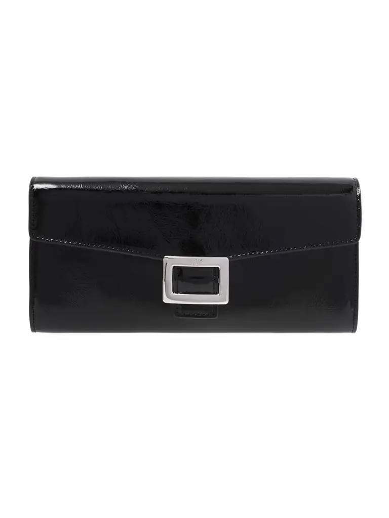 Roger Vivier Belle Vivier Buckled Patent-leather Clutch