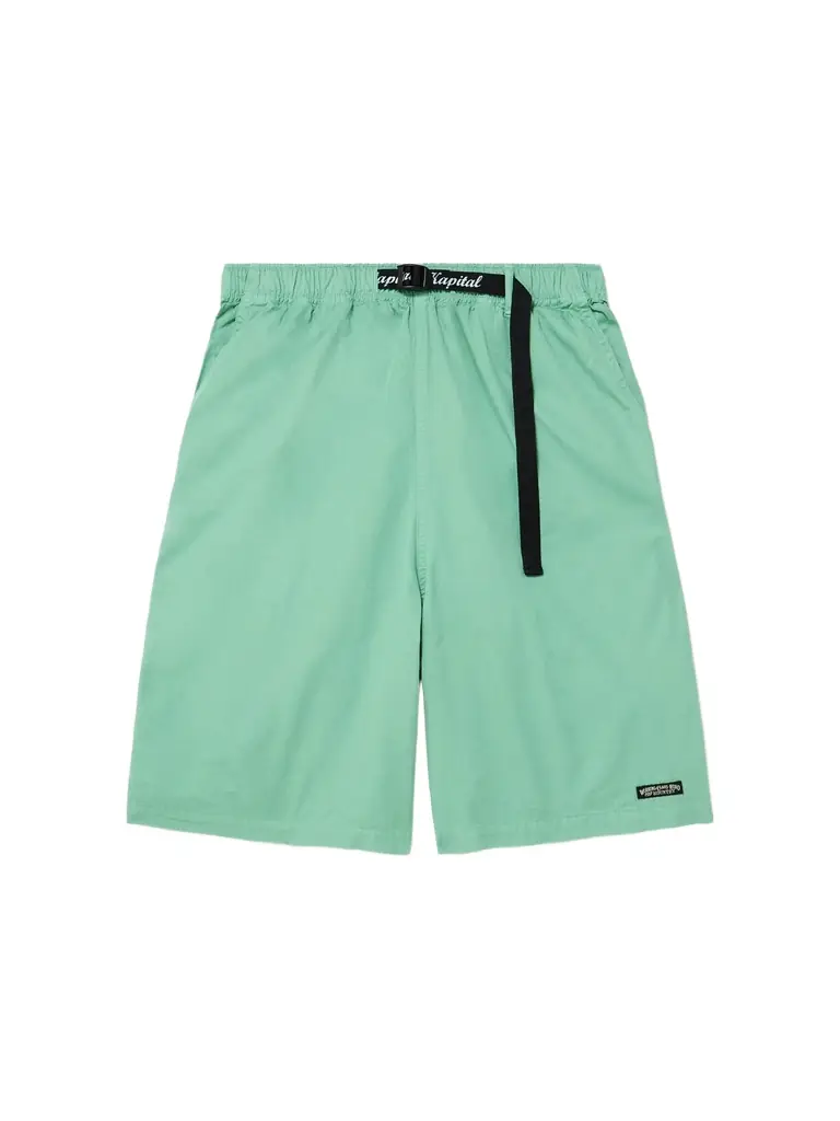 KAPITAL Easy Wide-Leg Belted Cotton-Twill Shorts - Men