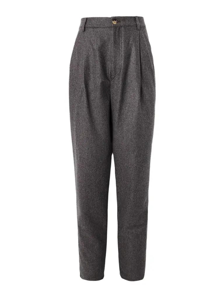 Brunello Cucinelli Straight-Leg Pleated Virgin Wool-Flannel Trousers - Men