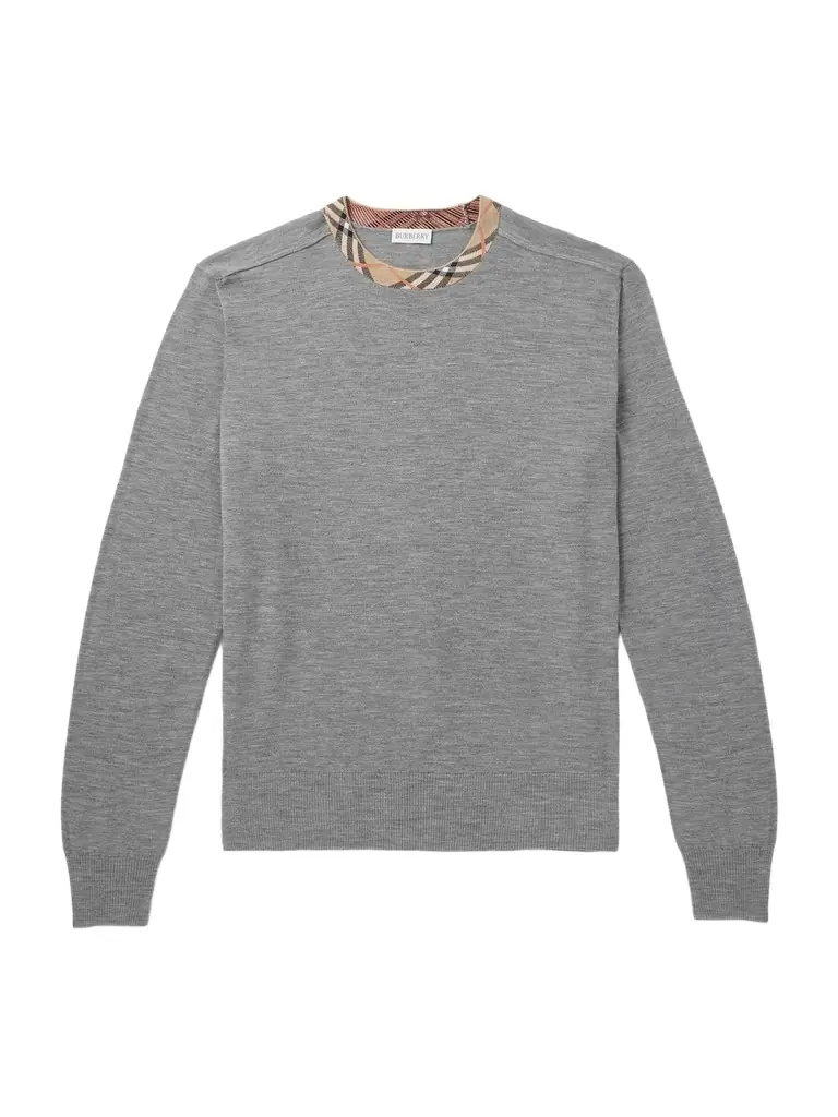 Burberry Slim-Fit Contrast-Tipped Wool Sweater - Men