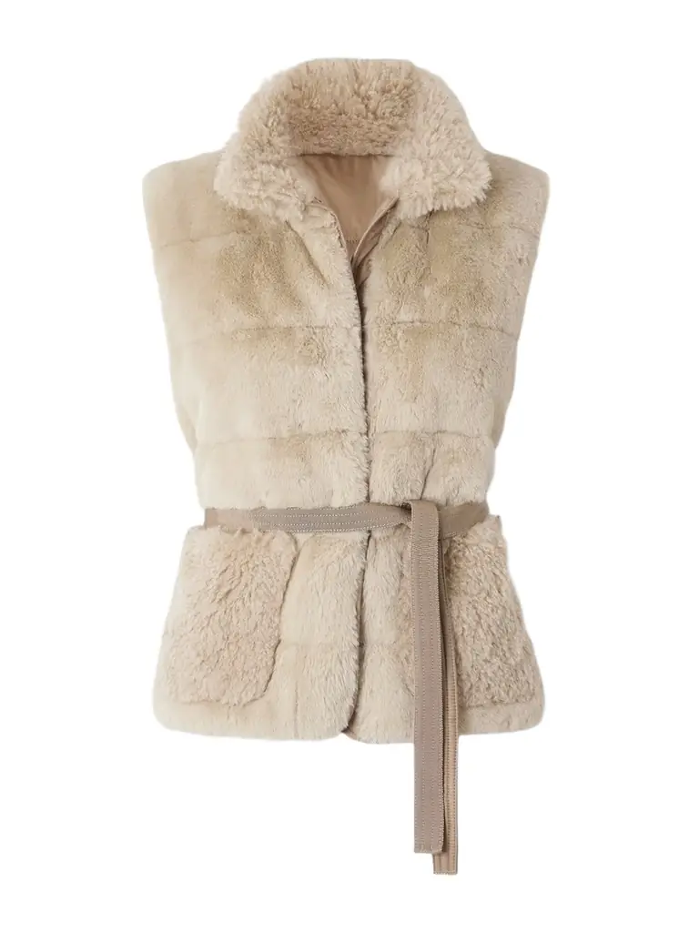 Moncler Joui Belted Plush Down Gilet