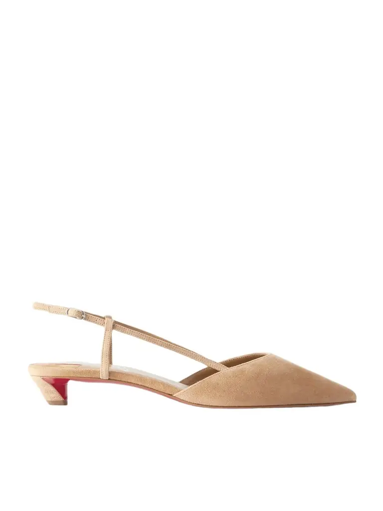 Christian Louboutin Miss Z Slingina 25 Suede Slingback Pumps
