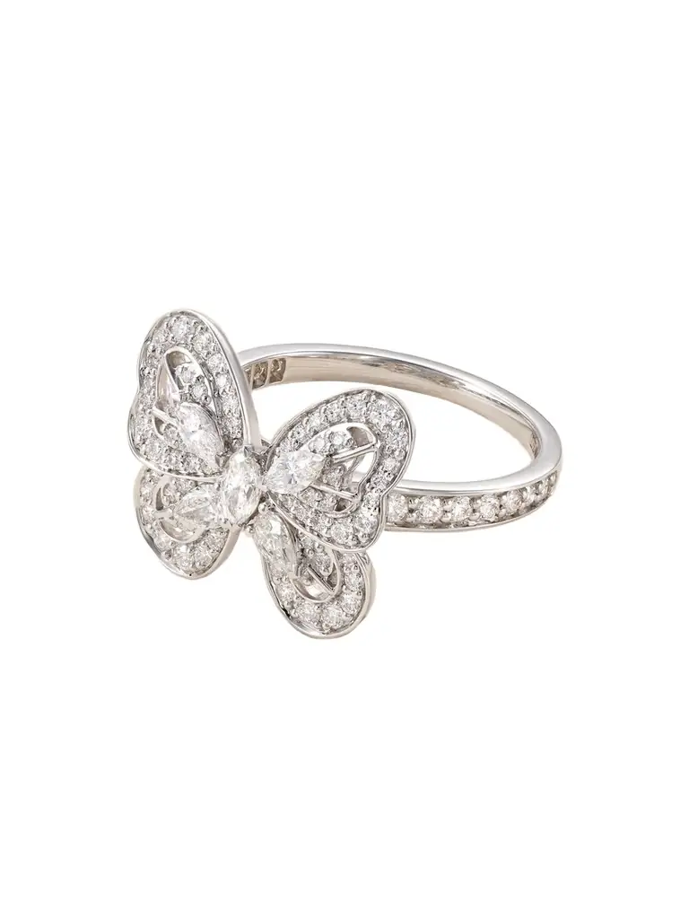 De Beers London Portraits Of Nature Butterfly 18-karat White Gold Diamond Ring