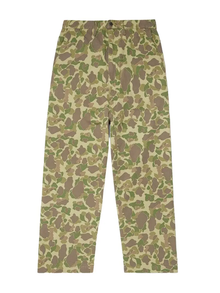 KAPITAL Wide-Leg Camouflage-Print Herringbone Cotton Trousers - Men