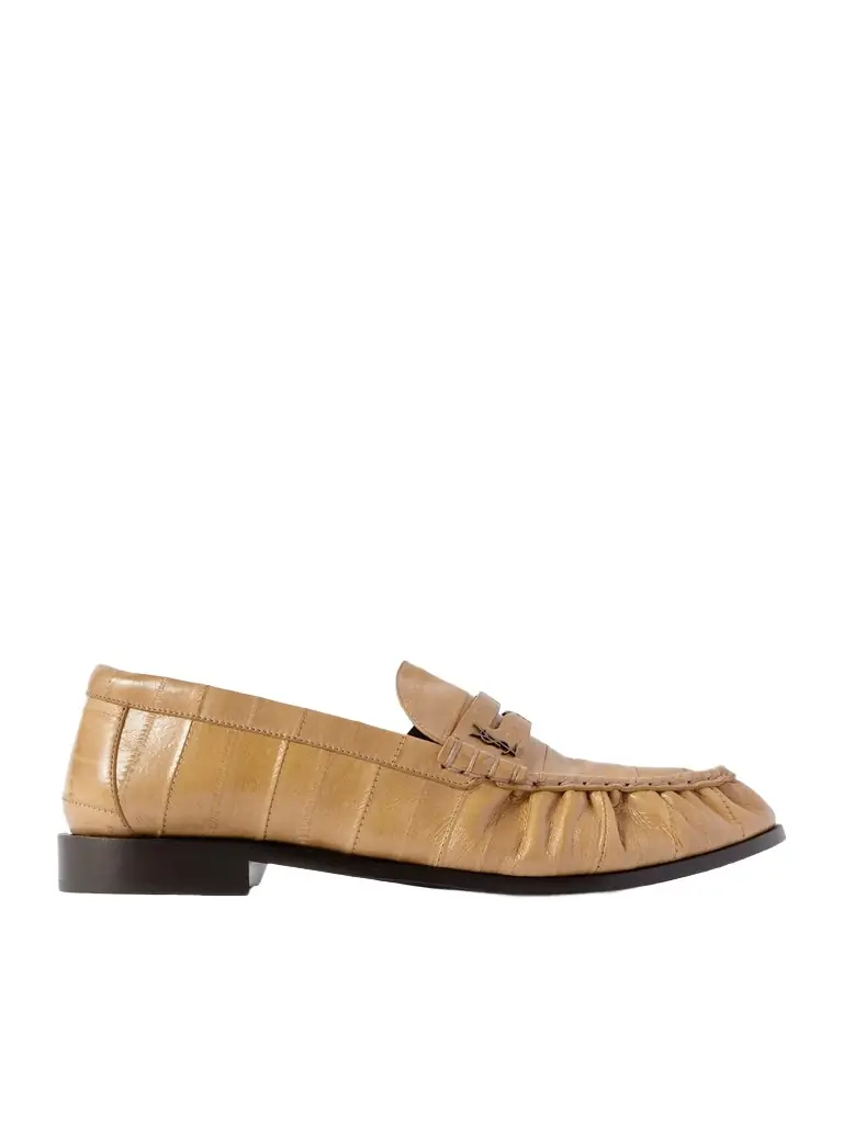 Saint Laurent Le Loafer Monogram Logo-Appliquéd Eel Penny Loafers - Men